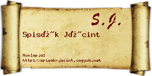 Spisák Jácint névjegykártya